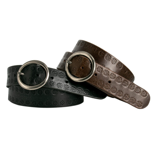 Flower Drum Leather Belt