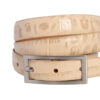 Allie Crocodile Emboss Women's Leather Belt - Beige - Image 4