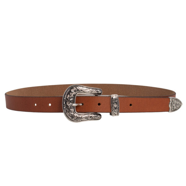 Women's Western Leather Belt - Tan    *Exclusive Online Offer* - Image 2